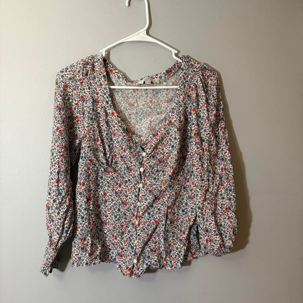 loft size small floral blouse